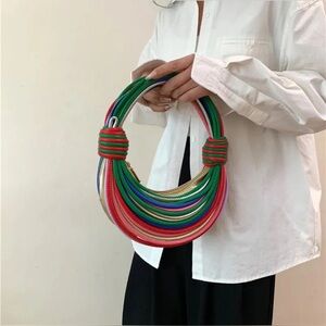 Faux Leather String Top Handle Mini Bag